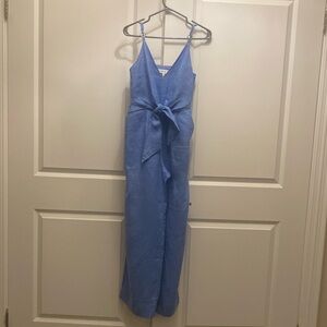 Blue linen jumpsuit from Reiss